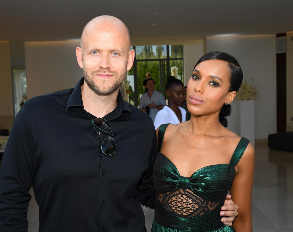 Daniel Ek and Kerry Washington attend an intimate evening of music and culture hosted by Spotify and Hulu during Cannes Lions 2019 at Villa Mirazur on 17 June 2019 in Cannes, France. Photo: Dave J Hogan/Getty Images for Spotify