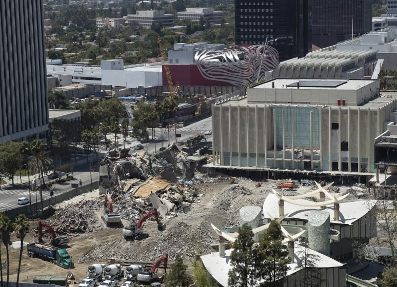 The Art of the Americas Building at LACMA is being demolished. The Ahmanson Building in the background comes down next.