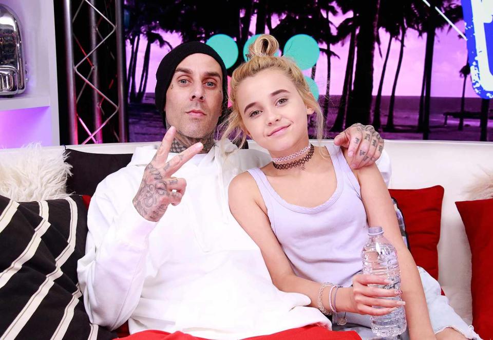 Travis Barker and Alabama Barker Visit Young Hollywood Studio