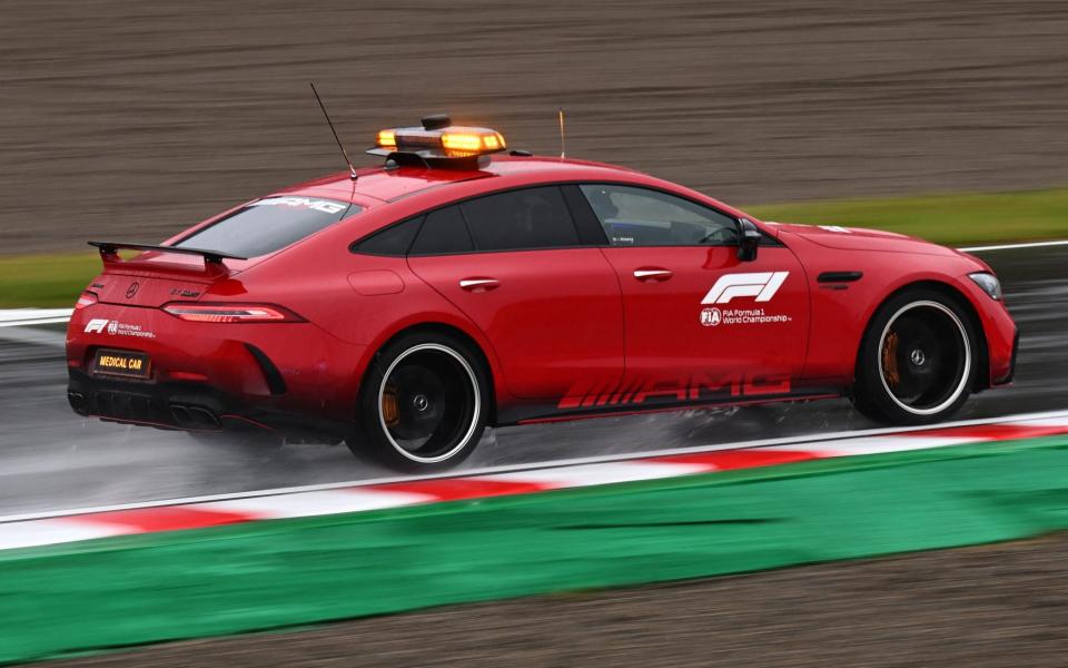 The FIA Safety Car drives on track during the F1 Grand Prix of Japan at Suzuka International Racing Course on October 09, 2022 in Suzuka, Japan - Getty Images AsiaPac 