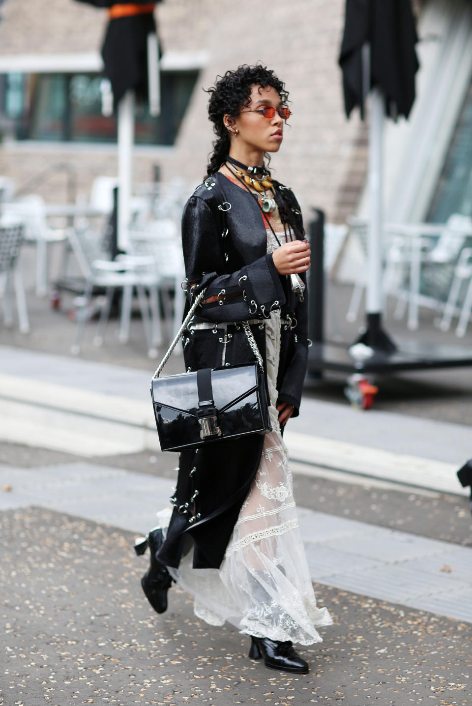 Twigs at Christopher Kane’s LFW show in August. Copyright: [Rex]