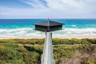 <p><strong>Location: </strong>Fairhaven, Australia</p><p><strong>Sleeps: </strong>2</p><p><strong>Description: '</strong>Suspended 40 meters above Fairhaven Beach, the Pole House is <a rel="nofollow noopener" href="https://plansmatter.com/view-rentals/pole-house-fairhaven-vic-australia" target="_blank" data-ylk="slk:one of Australia's most iconic homes.';elm:context_link;itc:0;sec:content-canvas" class="link ">one of Australia's most iconic homes.'</a></p>