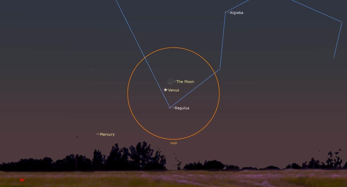 The moon and Venus join close together tonight