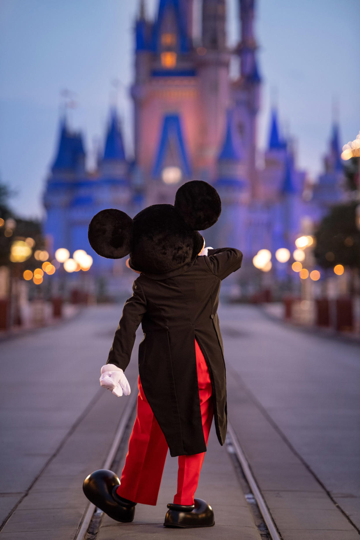 Disney World in Orlando, Fla., relaxed its face mask rules in specific outdoor areas of the park. (Photo: Kent Phillips/Walt Disney World Resort via Getty Images)