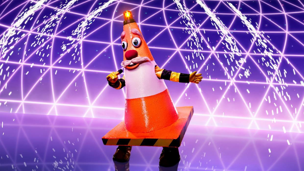 Traffic Cone will be gracing the stage for the third series of 'The Masked Singer'. (ITV)