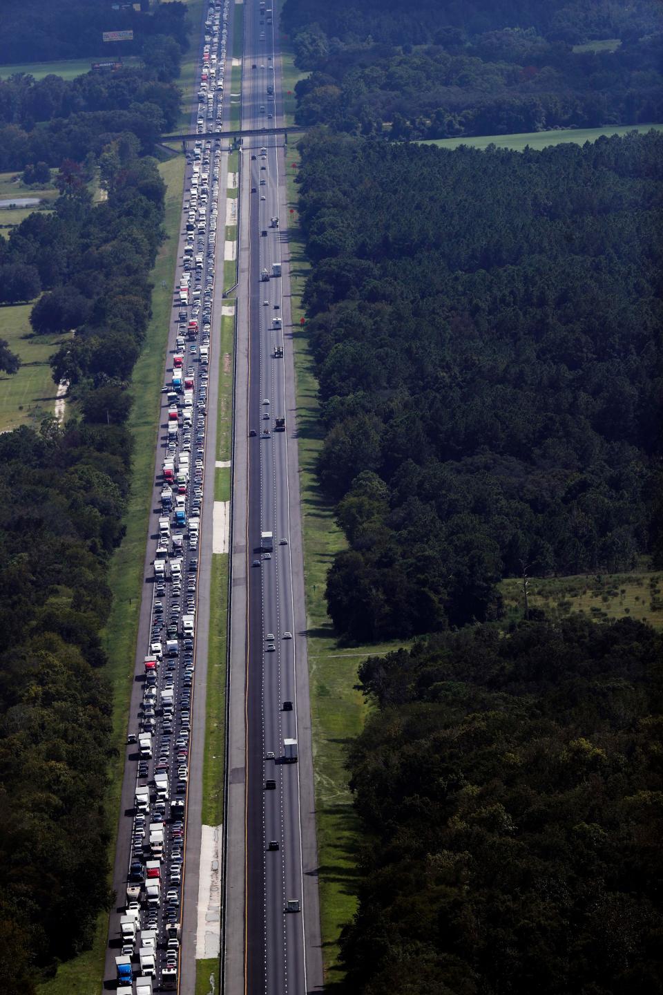 Florida residents flee Hurricane Irma as traffic backs up on I-75.