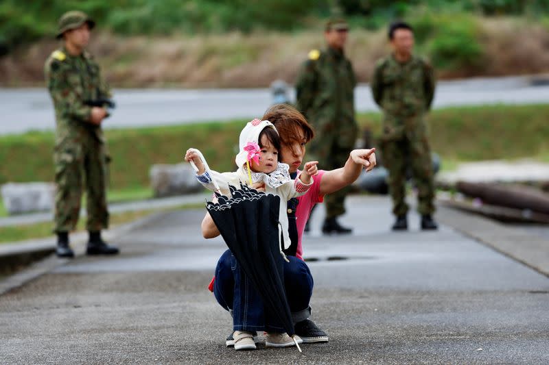 Evacuation drill on Yonaguni island