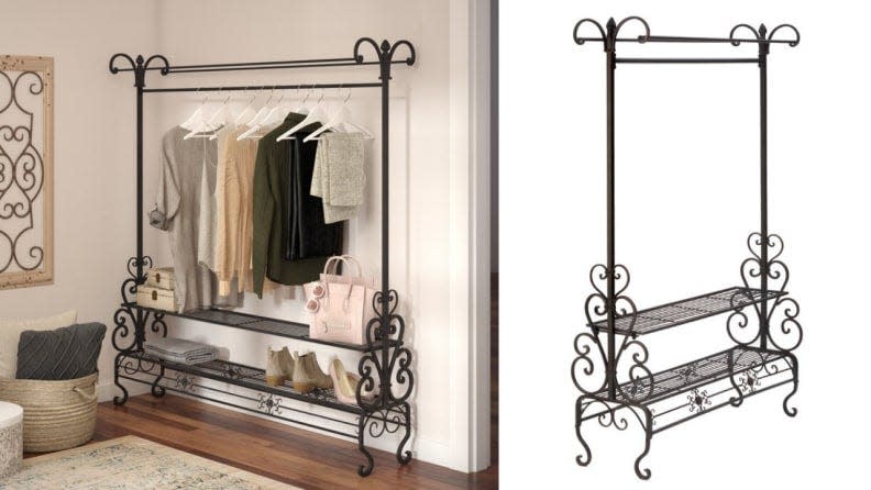 Not enough closet space? This garment rack is the perfect solution.