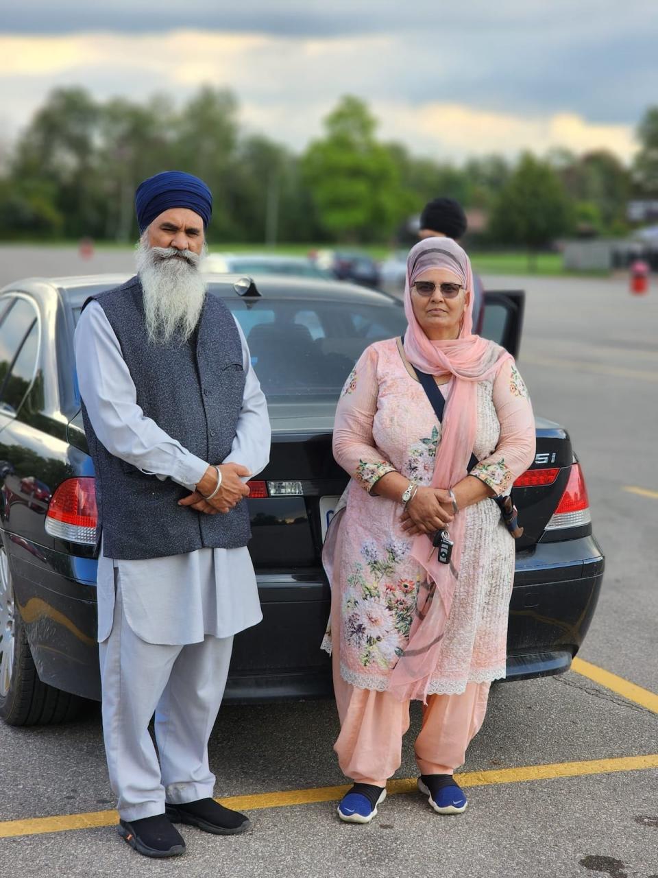 Jagtar Sidhu, left, and Harbhajan Sidhu were killed after they were shot at a Caledon rental house in November. The couple had come from India to visit their children. Their son says he hasn't received answers from police about why they had visited the couple just days earlier. (Submitted by Gurdit Singh Sidhu’ - image credit)