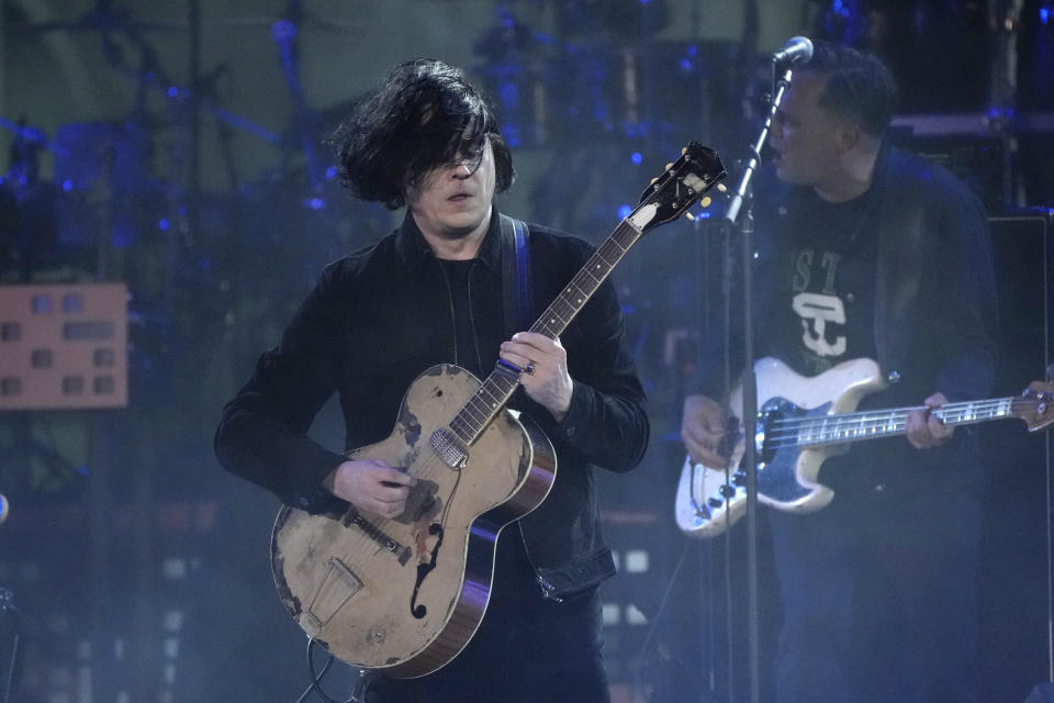 Jack White performs during "Live From Detroit: The Concert at Michigan Central" on Thursday, June 6, 2024, in Detroit. (AP Photo/Carlos Osorio)