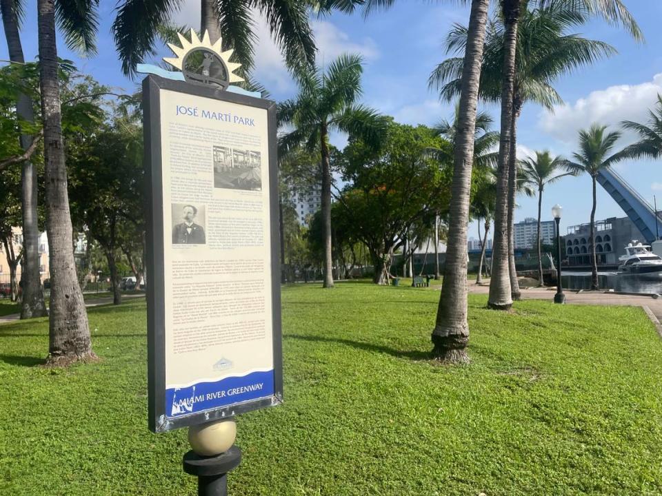 José Martí Park is a few lots away from the property the city of Miami is trying to acquire through eminent domain. The land between the lot the city wants and José Martí Park is controlled by the Florida Department of Transportation. 