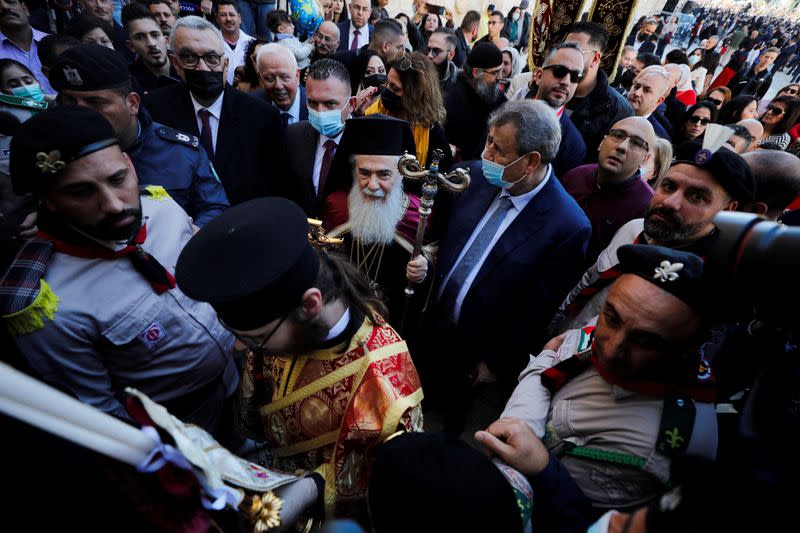 Greek Orthodox Patriarch of Jerusalem Theophilos III in Bethlehem