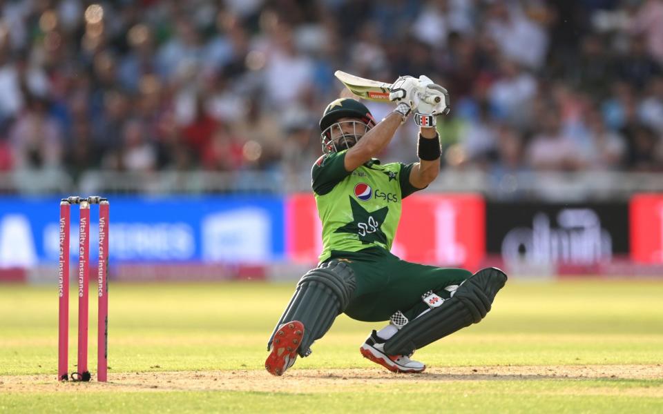Pakistan batsman Mohammad Rizwan in batting action during the 1st T20 match between England and Pakistan at Trent Bridge - Stu Forster/Getty Images