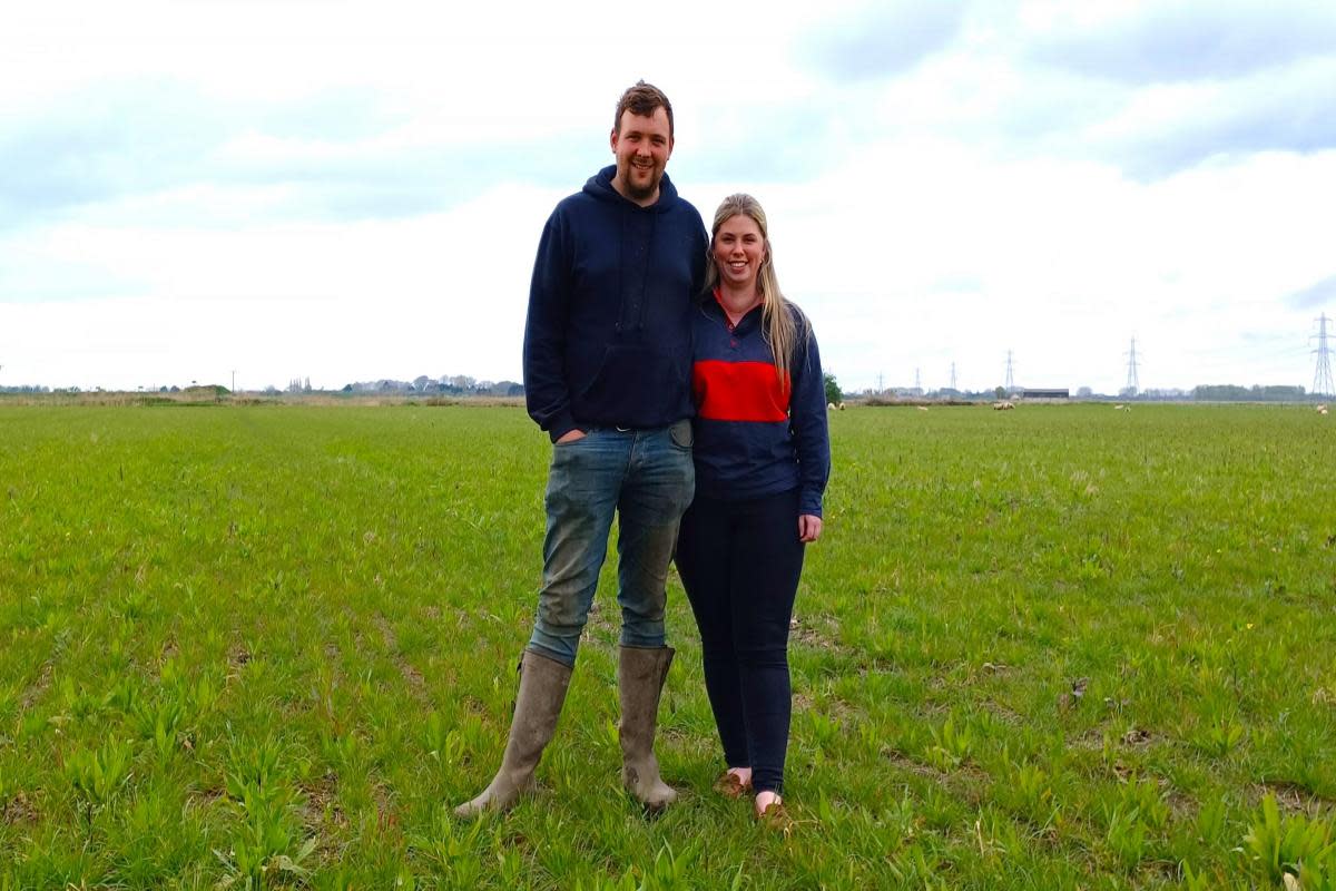 Hannah Hetherington and Tom Martin, both aged 24, are tenants of Mendhams Farm in Outwell, between <i>(Image: NFU)</i>