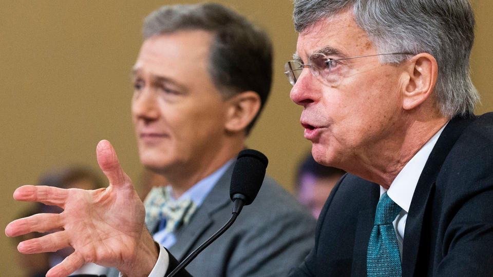 George Kent, left, and Bill Taylor during the hearing on the impeachment inquiry into President Trump. (Photo: Michael ReynoldsEPA-EFE/Shutterstock)