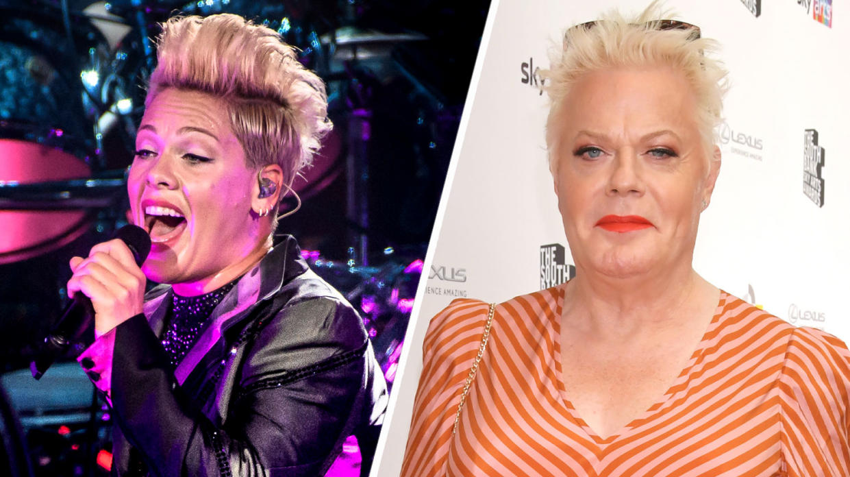 Pink called out trolls online after being deliberately mistaken for Eddie Izzard. (Getty)