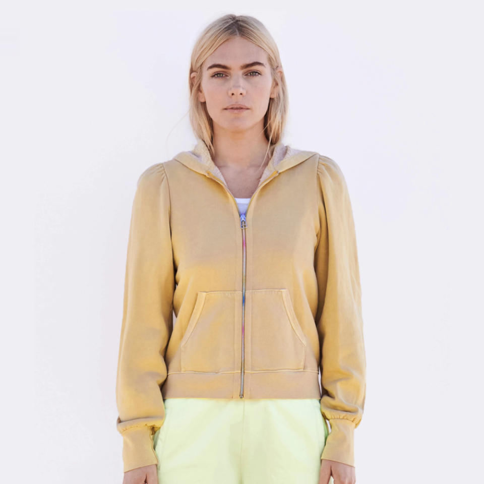 Sundry Puffy Sleeve Zip Hoodie