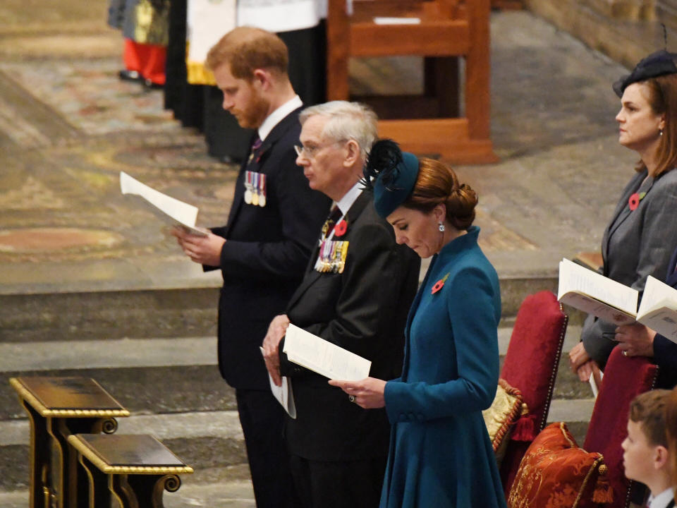 Kate and Harry were also joined by the Duke of Gloucester at the Anzac Day Service [Photo: PA]