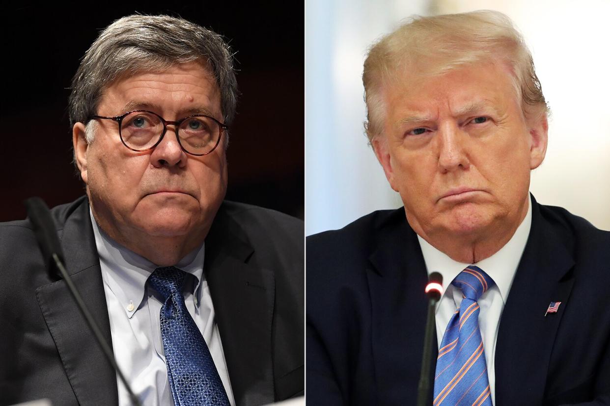 William Barr and Donald Trump