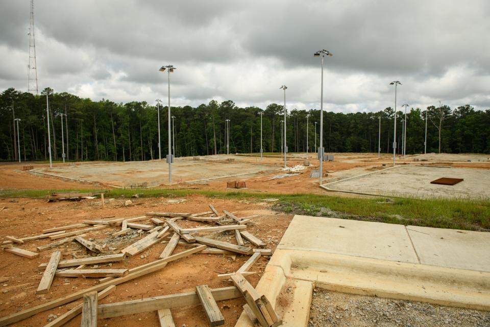 The Fayetteville Tennis Center on Filter Plant Road remains unfinished.