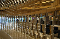 A kinetic sculpture moves at the Fontainebleau Las Vegas hotel-casino Tuesday, Dec. 12, 2023, in Las Vegas. The property is scheduled to open Wednesday. (AP Photo/John Locher)