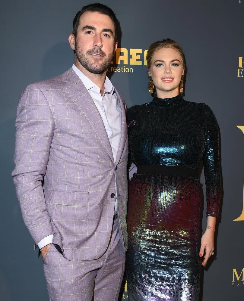 Justin Verlander (L) and Kate Upton