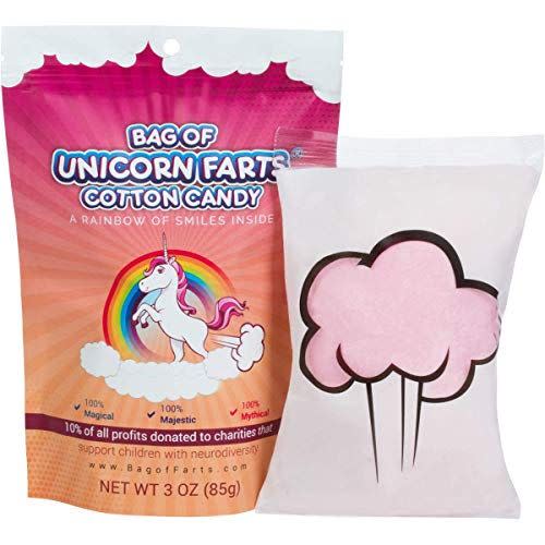 2) The Original Bag Of Unicorn Farts Cotton Candy Funny Novelty Gift for Unique Birthday Gag Gift for Friends, Mom, Dad, Girl, Boy Grandson Stocking Stuffer While Elephant Christmas