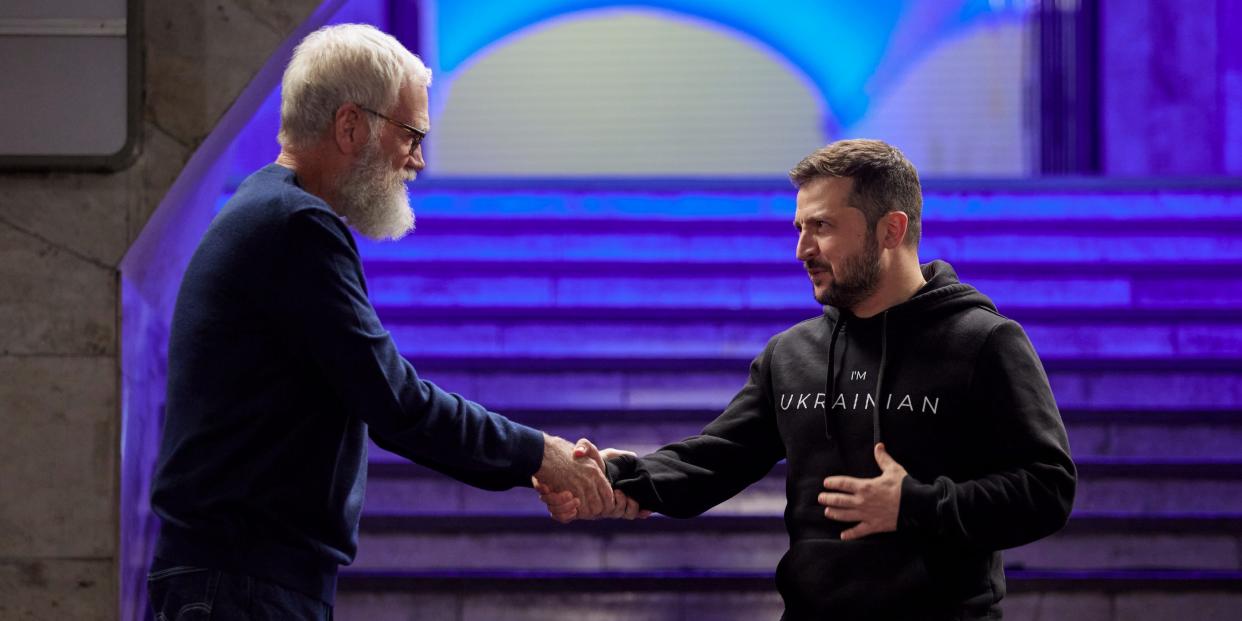 David Letterman sits down with the President of Ukraine Volodymyr Zelenskyy in a special episode of My Next Guest Needs No Introduction with David Letterman.