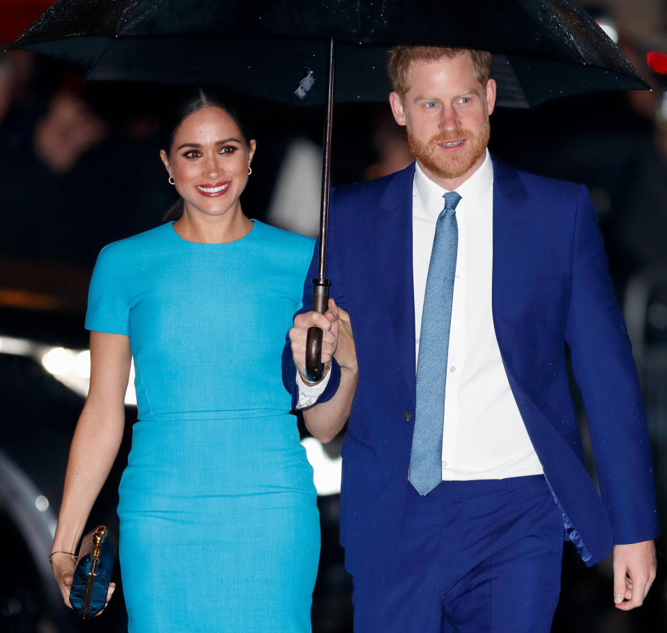 The Duke and Duchess of Sussex attend the Endeavour Fund Awards at Mansion House on March 5 in London. (Photo: Max Mumby/Indigo via Getty Images)