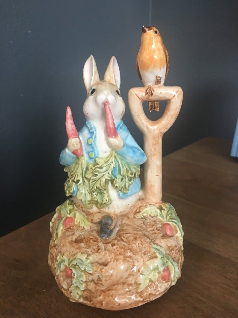 <p><a href="https://go.redirectingat.com?id=74968X1596630&url=https%3A%2F%2Fwww.etsy.com%2Flisting%2F980379527%2Fpeter-rabbit-in-mcgregors-garden-music&sref=https%3A%2F%2Fwww.veranda.com%2Foutdoor-garden%2Fa35997812%2Fbeatrix-potter-hill-top-farm%2F" rel="nofollow noopener" target="_blank" data-ylk="slk:Shop Now;elm:context_link;itc:0;sec:content-canvas" class="link rapid-noclick-resp">Shop Now</a></p><p>Peter Rabbit in McGregor’s Garden Music Box by Enesco</p><p>etsy.com</p><p>$44.10</p>