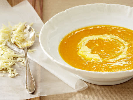 <strong>Get the <a href="http://www.huffingtonpost.com/2011/10/27/pumpkin-and-corn-soup_n_1057667.html" target="_blank">Pumpkin and Corn Soup</a> recipe</strong>