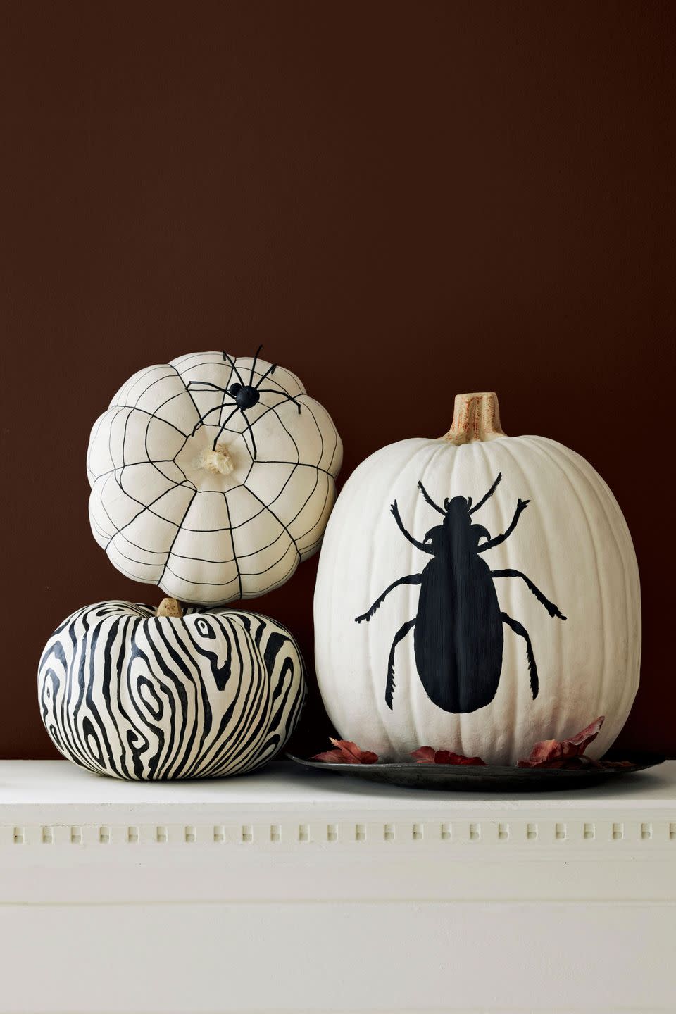 Black and White Painted Pumpkins