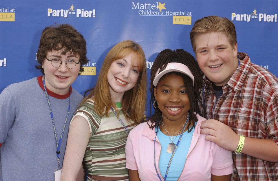 "All That" costars Kyle Sullivan, Lisa Foiles, Giovonnie Samuels, and Shane Lyons in September 2003.