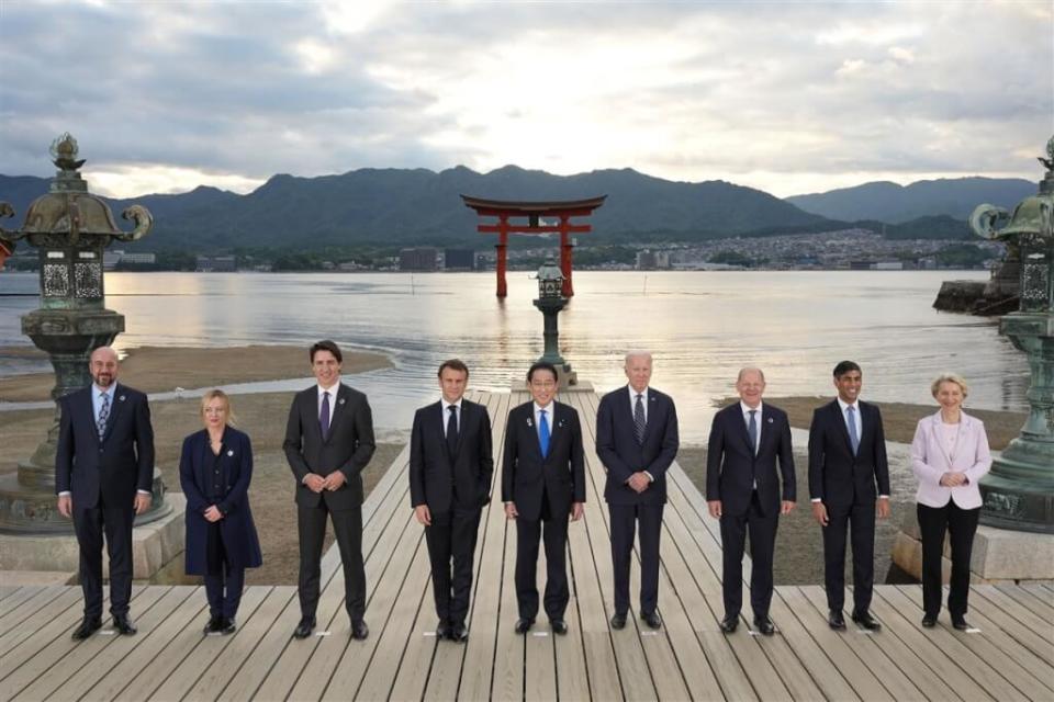 G7 領袖峰會 19 日起至 21 日在廣島舉行。在聯合公報中提及，台灣海峽的和平與穩定對於國際社會的安全與繁榮是不可或缺的、強烈反對任何藉由武力或威嚇片面改變現狀的嘗試。   圖：日本政府提供