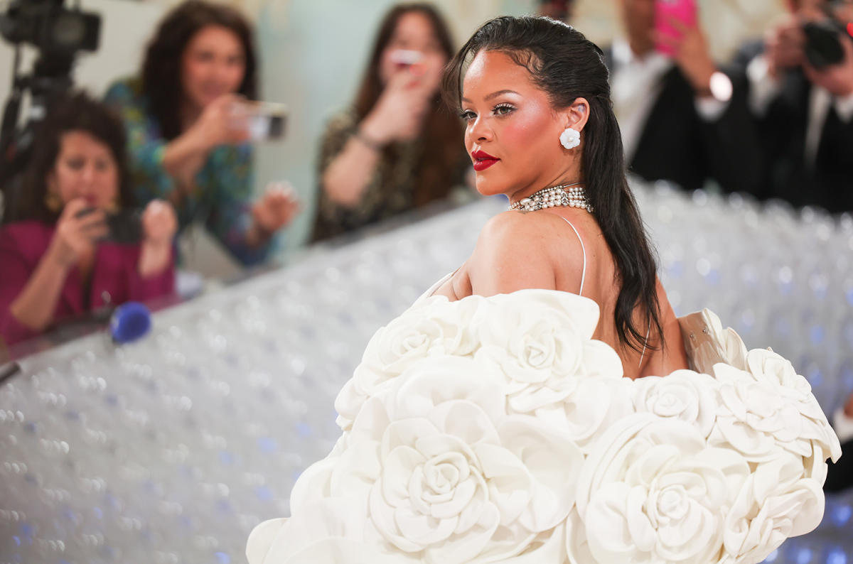 Rihanna Dons Furry Black & White Chanel Ahead Of Met Gala