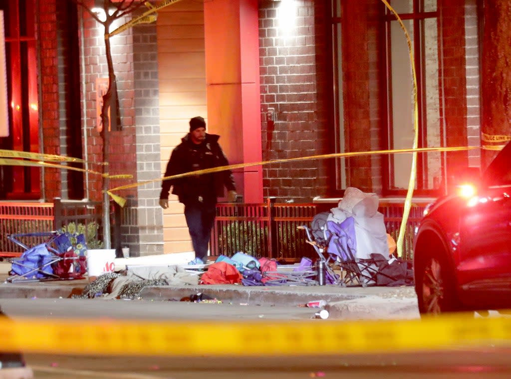 Police at the scene of the attack on Sunday night  (USA TODAY NETWORK)