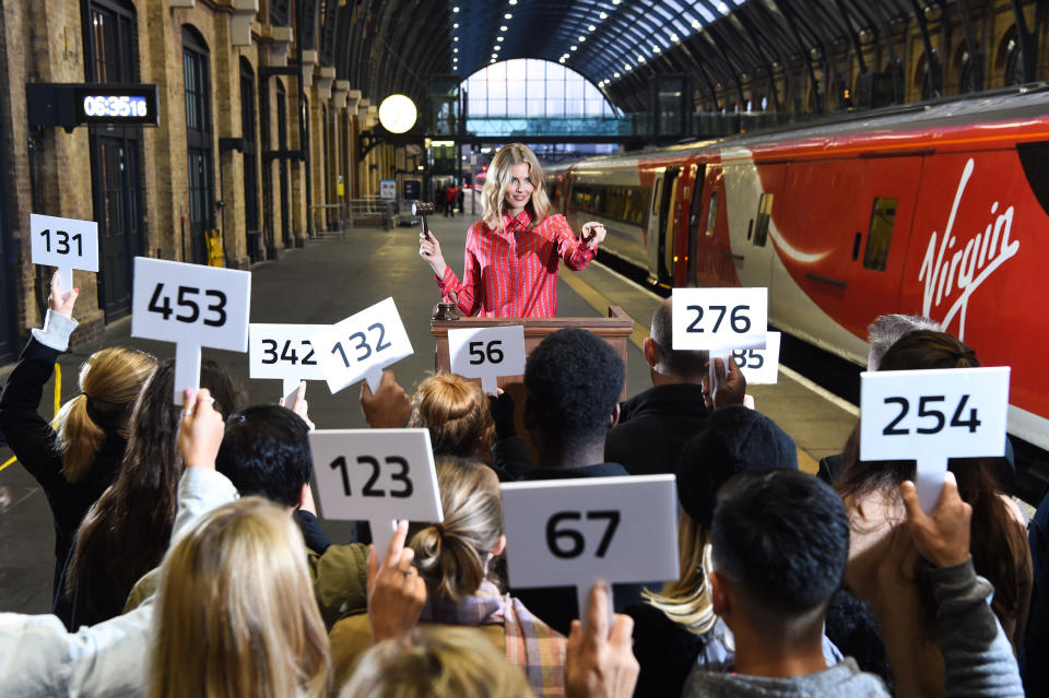 TV celebrity Donna Air launches the Seatfrog/Virgin trains first class upgrade auction app (Matt Crossick/PA Wire)