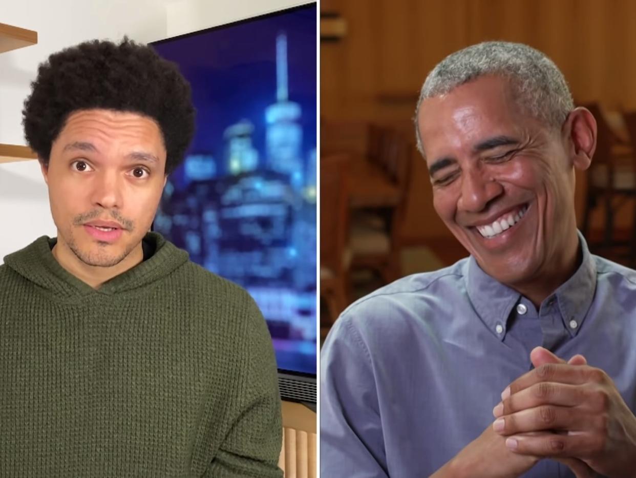Trevor Noah and Barack Obama on The Daily Show on Monday (The Daily Show / YouTube)