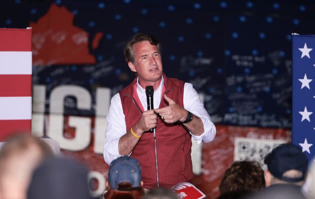 Republican Glenn Youngkin (above) focused on the school board wars while his rival, Democrat Terry McAuliffe, relentlessly tried to tie him to Donald Trump. (Photo: Anna Moneymaker/Getty Images)