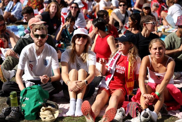 Fans watch Spain v England