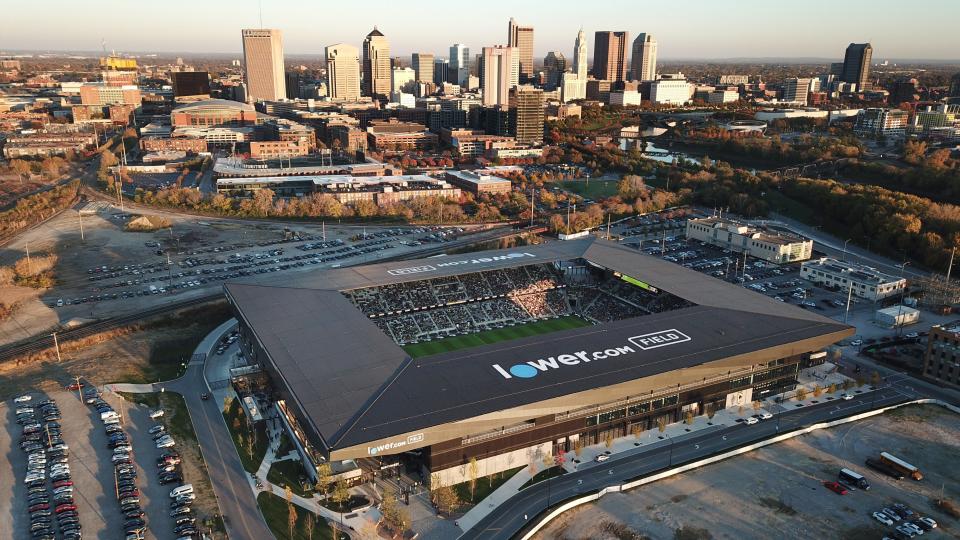 The Columbus Crew's new downtown stadium, Lower.com Field, seen in November.