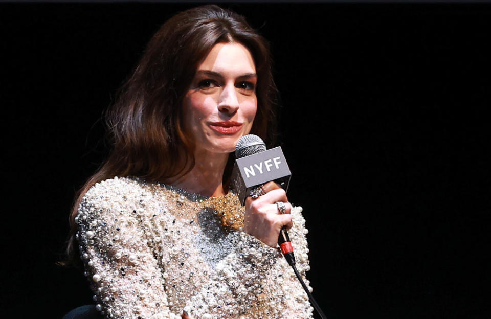 Anne Hathaway has become choosier  over work since she had children credit:Bang Showbiz