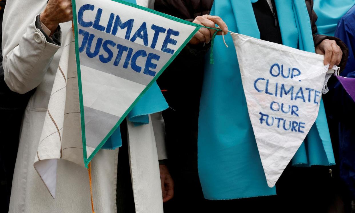 <span>Supporters and members of the association Senior Women for Climate Protection.</span><span>Photograph: Christian Hartmann/Reuters</span>