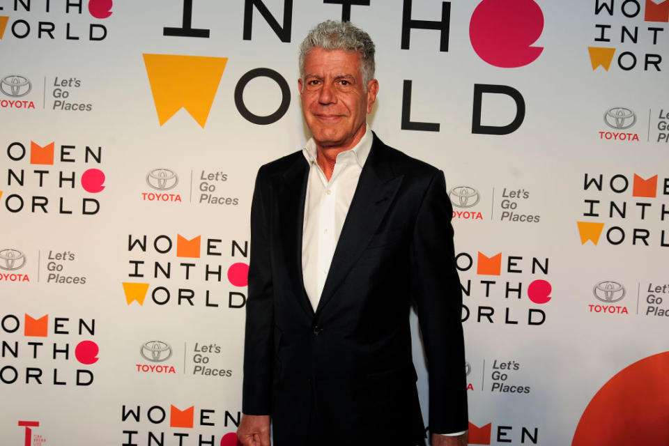 Anthony Bourdain at the 2018 Women in the World summit in New York City. (Photo: Paul Bruinooge/Patrick McMullan via Getty Images)