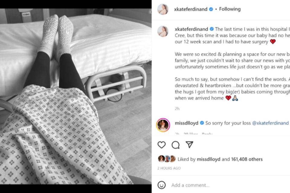 Kate Ferdinand posted the news on social media (Kate Ferdinand / Instagram)