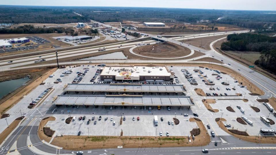 An aerial view of the Buc-ee’s in Florence, SC.