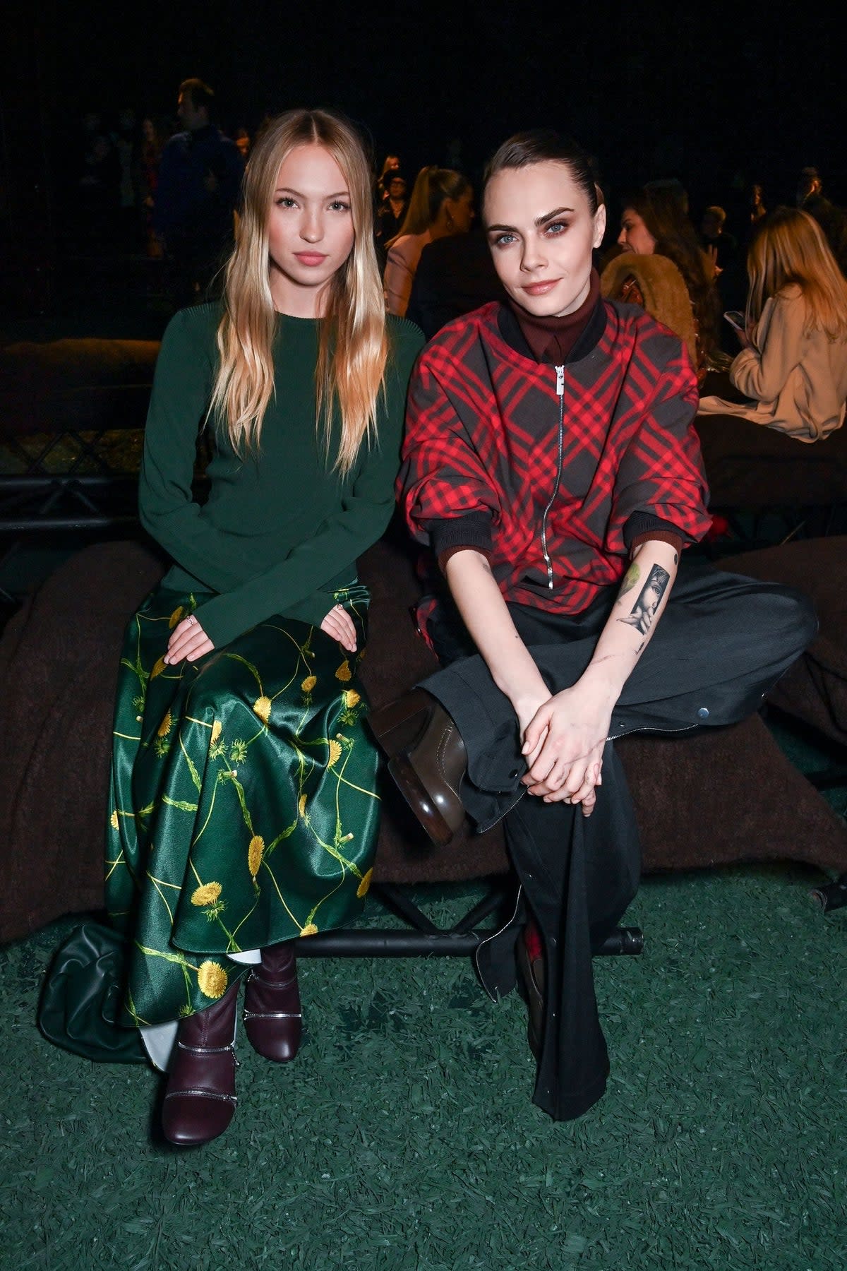Lila Moss and Cara Delevingne at Burberry (Dave Benett/Getty Images for Bur)