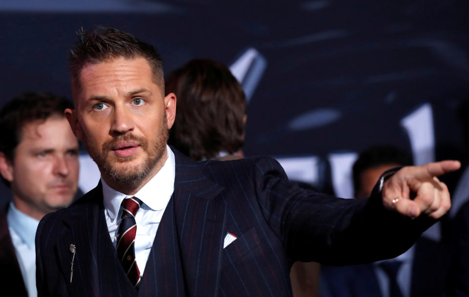 Cast member Tom Hardy attends the premiere for the movie "Venom" in Los Angeles, California, U.S., October 1, 2018. REUTERS/Mario Anzuoni