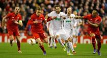 Football Soccer - Liverpool v FC Augsburg - UEFA Europa League Round of 32 Second Leg - Anfield, Liverpool, England - 25/2/16 Liverpool's Nathaniel Clyne and Lucas Leiva in action with Augsburg's Halil Altintop Reuters / Andrew Yates Livepic EDITORIAL USE ONLY.