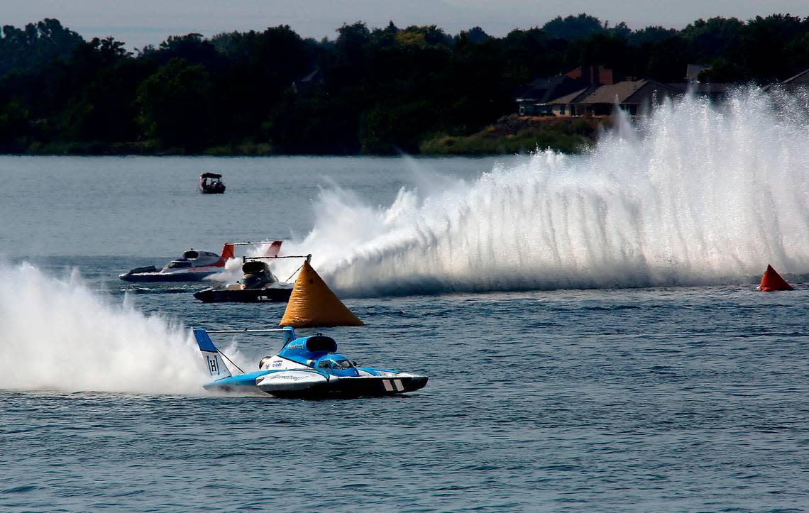 Jimmy Shane in the U-1 Miss Homestreet Bank races to a 2022 Columbia Cup unlimited hydroplane race championship on the Columbia River in Kennewick.